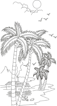 怎么画椰树简笔画教程
