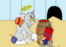 木桶猫和老鼠图片