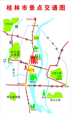 桂林市景点交通图图片