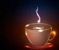 咖啡杯动感炫彩光线图片
