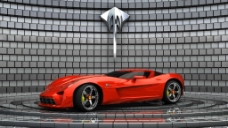 3D车模红色跑车3D模型图片