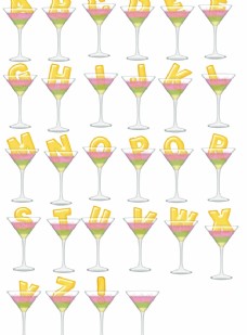 酒杯字母图片