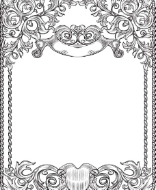 手绘花纹古典欧式花纹花边框图片