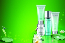 绿色天然植物化妆品图片