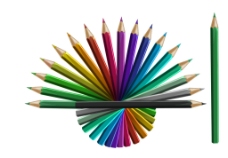 彩色铅笔炫丽色彩组合铅笔矢量图图片