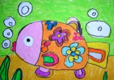 儿童画鱼图片