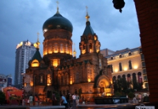 圣教圣183索菲亚教堂夜景图片
