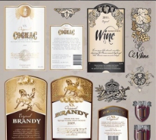促销广告欧式label葡萄酒标签图片