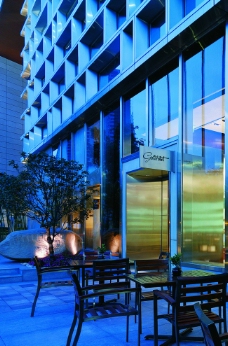 五星级酒店现代建筑夜景图片