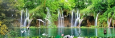山水瀑布 自然风景图片