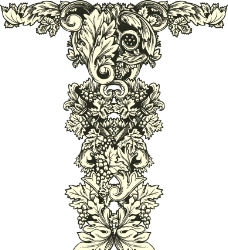 古典纹饰葡萄树叶古典花纹花边装饰图片