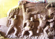 雕塑上海梅园高浮雕泥塑图片