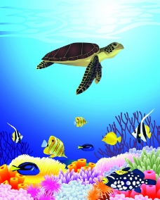 金色乌龟梦想海底世界图片